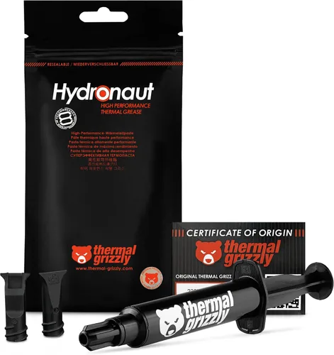 Thermal Grizzly Hydronaut - Pasta térmica conductora de alto rendimiento de 0.28 oz/0.1 fl oz, ideal para refrigeración por aire y agua