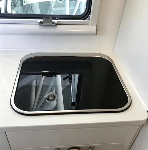Miniatura 8 de Fregadero de cocina y bar de 17 pulgadas de montaje inferior para autocaravana, estación de trabajo, cuenco individual, lavabo para lavado de manos