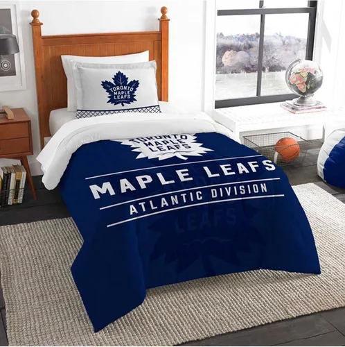 Miniatura 5 de Juego de edredón y funda de almohada para cama individual o matrimonial/queen, con licencia oficial de la NHL
