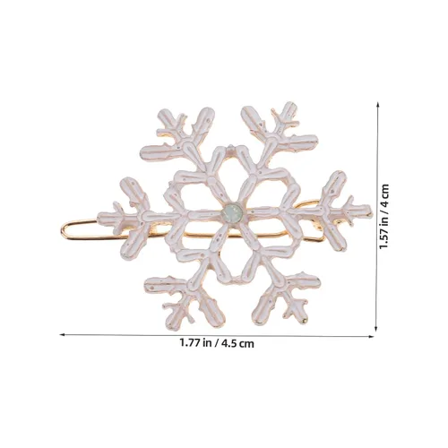 Miniatura 4 de Beaupretty Pinzas para el cabello con diseño de copo de nieve de Navidad, 8 unidades, pasadores de diamantes de imitación para mujeres y niñas