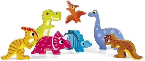 Miniatura 2 de Janod - Rompecabezas grueso de dinosaurio de 7 piezas - Tiempo de juego para niños pequeños - Mejora las habilidades motoras - Diseño de madera