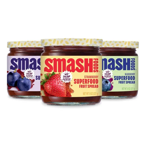 Miniatura 9 de Smash Foods Jam, Variety Adventure paquete de 3 Sin azúcar añadido, gelatina naturalmente dulce Apto para dieta cetogénica, baja en calorías