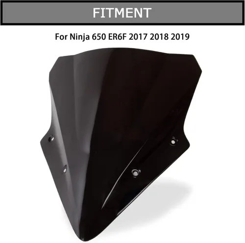 Miniatura 2 de Parabrisas doble burbuja para 650 ER6F 2017 2018 2019 (negro)