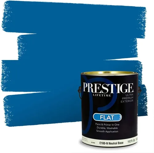 Miniatura 54 de Prestige Paints. - Base y pintura para exteriores en un solo galón, 1 galón. plano, comparable con Sherwin Williams Topsail. SW159-azul hechizante.