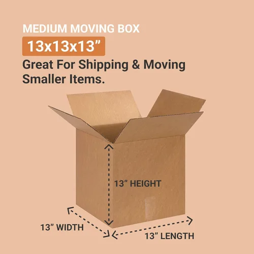 Miniatura 2 de BOX USA 131313 Caja de cartón corrugado cubo de 13 pulgadas de largo x 13 pulgadas de ancho x 13 pulgadas de alto, kraft, para envío, embalaje