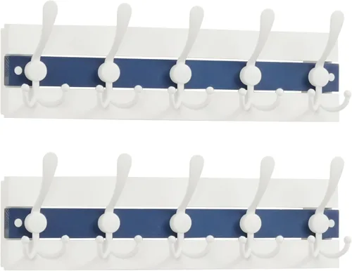 Miniatura 6 de SKOLOO Perchero de pared montado en la pared de estilo rústico: Perchero de pared de pino de madera auténtica de 40,6 cm de orificio a orificio