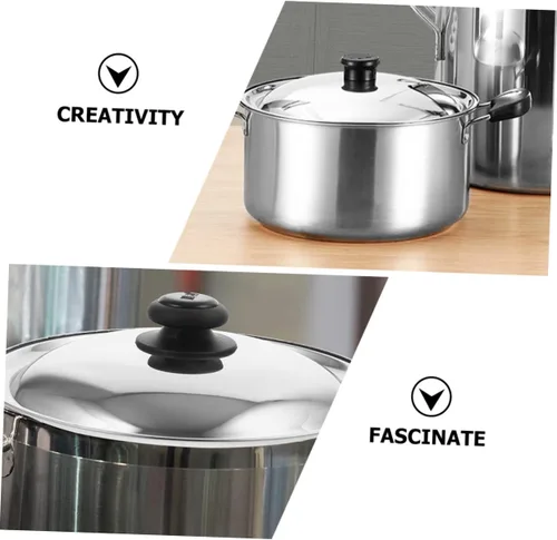 Miniatura 9 de Tapa redonda de acero inoxidable para sartén versátil para utensilios de cocina, tapa de olla para sartenes y ollas, diseño de estilo ideal