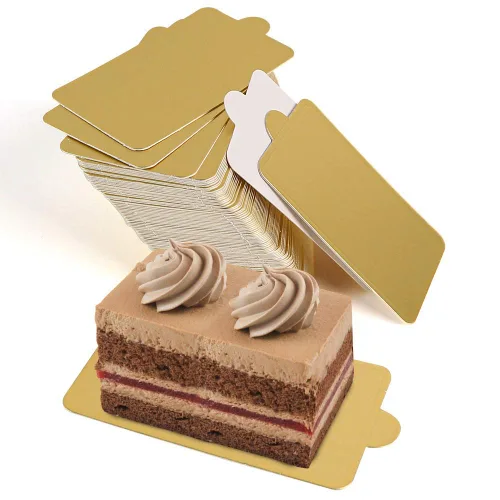 Miniatura 8 de HANSGO Bases triangulares para tartas, 100 piezas de mini tablero de pastel de mousse, cartones para postres, bandejas de exhibición de postres