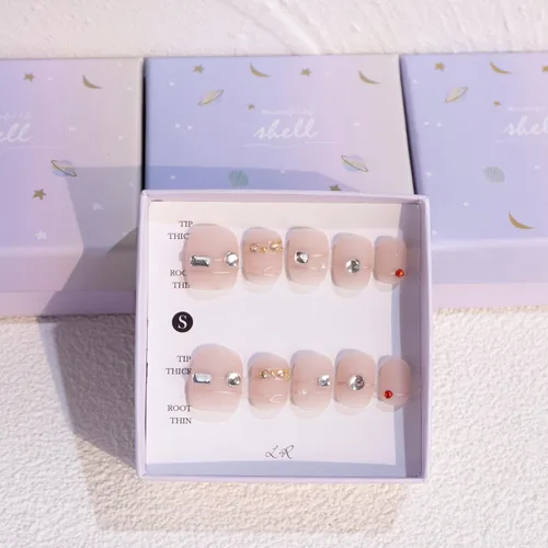 Miniatura 21 de LIGHT RAIN - Uñas a presión medianas con diseño de galaxia Andromeda, de lujo, reutilizables, de siete capas, con acabado UV, uñas postizas hechas a
