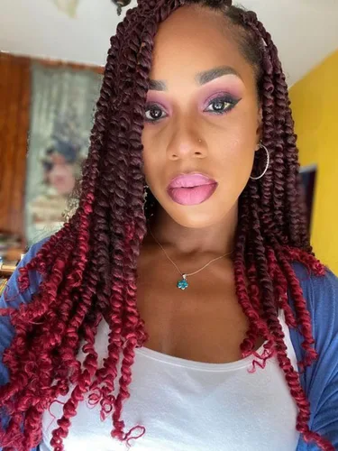 Miniatura 25 de 8 paquetes de extensiones de cabello sintético pretrenzado y prerrizado de ganchillo de 14 pulgadas, con rizos de pasión, para mujeres negras