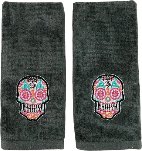 Miniatura 35 de Serafina Home Toallas de mano de baño de Halloween, fantasmas bordados, diseño Boo, juego de 2, color negro, 16 x 25 pulgadas