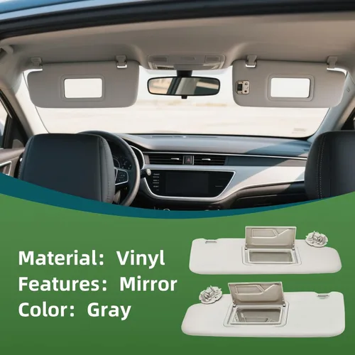 Miniatura 2 de Par de viseras grises para el lado izquierdo del conductor y el lado del pasajero compatible con Cruze 2011-2016 1902188 95034256 95034253 visera