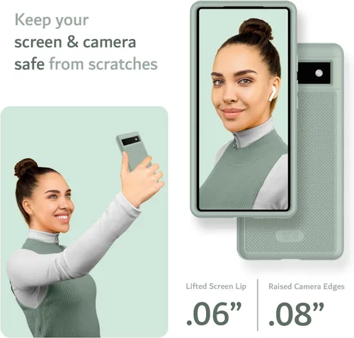 Miniatura 4 de TUDIA MergeGrip [grado militar] Funda protectora para Google Pixel 6a (2022), [probada en caídas], de doble capa, a prueba de golpes, delgada, Green