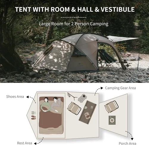 Miniatura 5 de Naturehike Massif - Tienda de campaña caliente con gato para estufa, resistente al viento, resistente al viento, para 4 estaciones, para 2/4