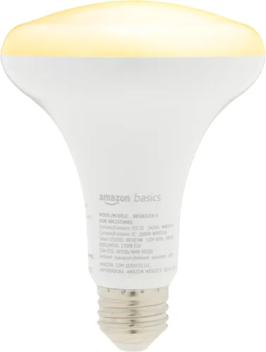 Miniatura 4 de Bombilla LED inteligente BR30, Amazon Basics, blanco suave regulable (2700K), 9W (equivalente a 60W), 800 lm, funciona solo con Alexa, Wi-Fi de 2,4