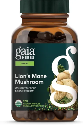 Miniatura 10 de Gaia Herbs Hongos melena de león - Apoyo a la salud cerebral* - 40 cápsulas veganas (40 porciones)