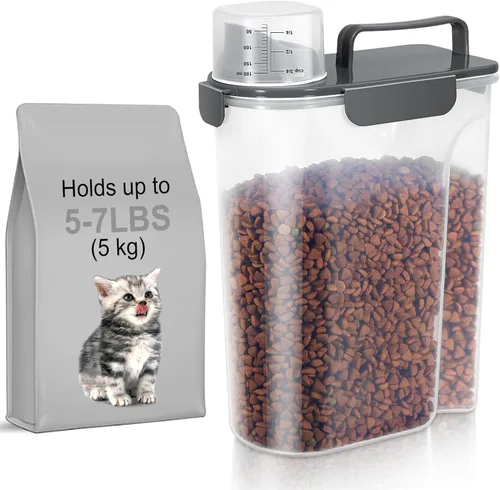 Miniatura 23 de LEAWALK Recipiente hermético de almacenamiento de alimentos para perros y gatos de 5 libras con boquilla grande mejorada, sin BPA, recipientes