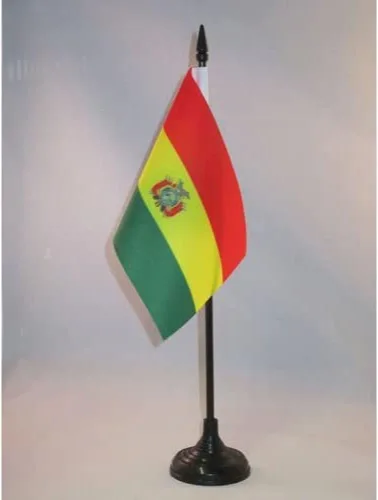 Miniatura 96 de Bandera de mesa de Anguila de 4 x 6 pulgadas, bandera de escritorio británica de Anguila, 5.9 x 3.9 in, palo y base de plástico negro AZ FLAG