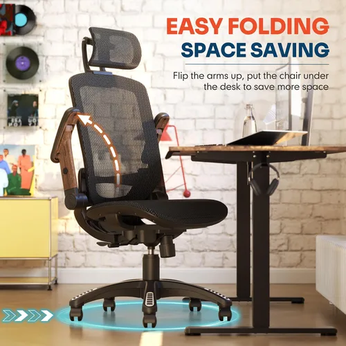 Miniatura 4 de GABRYLLY Silla de Oficina Ergonómica, Silla de Escritorio de Respaldo Alto para el Hogar con Reposacabezas, Brazos Abatibles, Bloqueo de Inclinación