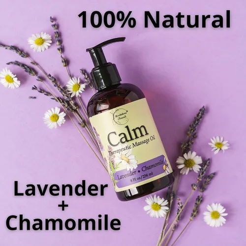 Miniatura 4 de Aceite de masaje calmante para terapia de masaje con aceites esenciales de lavanda y manzanilla para relajar los músculos doloridos Todo natural