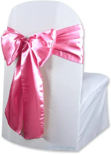 Miniatura 17 de Funda de satén para silla con lazo – Elegantes fajas para bodas, banquetes, recepciones, eventos especiales, restaurantes y fiestas – 28 opciones