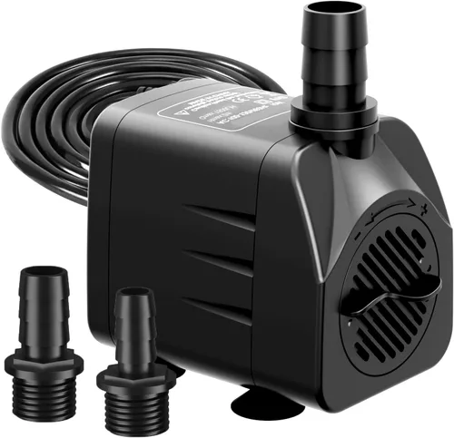 Bomba de agua sumergible de 400 GPH ultra silenciosa para fuente, estanque, acuario, hidropónica con cable de alimentación de 6 pies