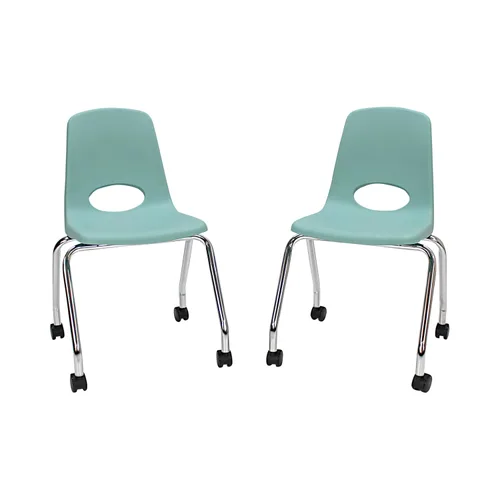 Miniatura 11 de FDP - Silla escolar móvil de 18 pulgadas con ruedas para niños, adolescentes y adultos, asiento ergonómico para aprendizaje en casa, aula u oficina