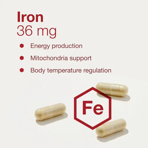 Miniatura 4 de Protocol for Life Balance Hierro 36 mg Ferrochel Biodisponible - para energía y apoyo inmunológico - Mitocondrias de bisglicinato - Vegano, Halal