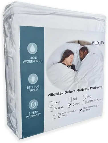 Protector de colchón con cremallera de tamaño individual, impermeable, lavable a máquina