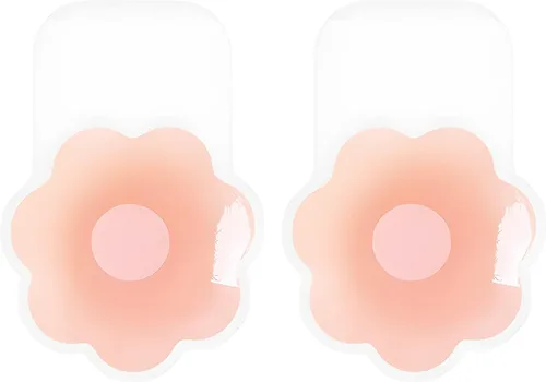 Kootinn Fundas para pezones de levantamiento de pétalos de pecho reutilizables, adhesivos, invisibles, de silicona, para mujeres (mascotas grandes),
