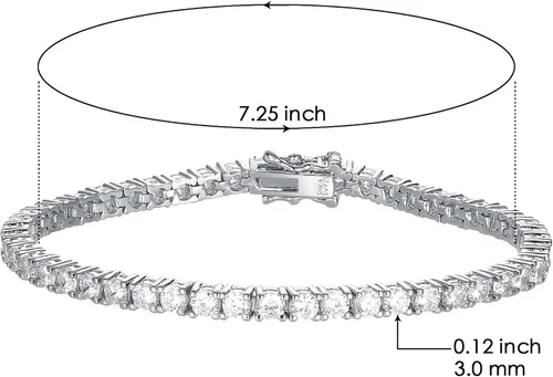 Miniatura 2 de Tennis Bracelet,18K Womens Bracelet CZ Bracelets with Sparking Cubic Zirconia