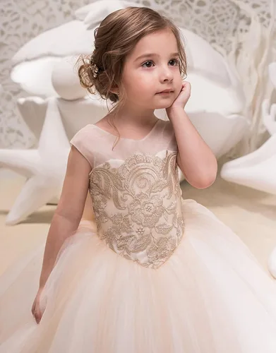 Miniatura 4 de JOYAZ Vestidos de flores para niñas, vestido de tul de princesa para boda, concurso
