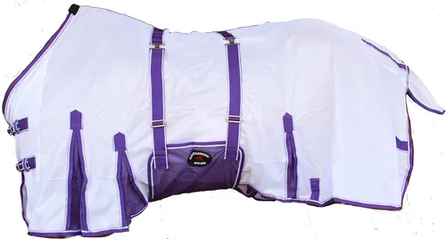 Miniatura 7 de CHALLENGER 80" flujo de aire ligero 73416 de la primavera de la hoja del verano de la malla del caballo 2-Cuadros verde azulado/verde mar
