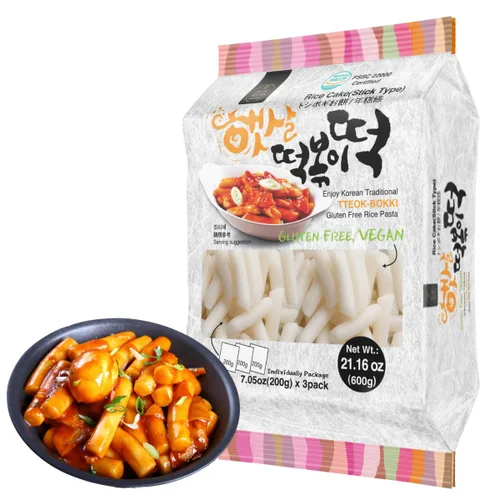 Miniatura 3 de Unha's Asian Snack Box - Pastel de arroz coreano - 1 paquete (3 paquetes individuales) vegano sin OMG sin gluten Tteok Pasta21.16 oz