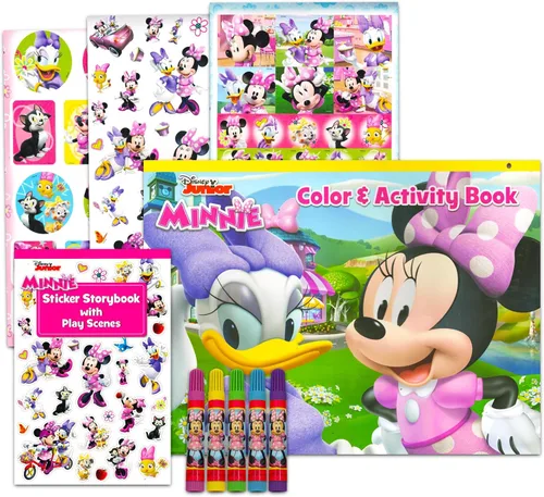Miniatura 2 de Disney Minnie Mouse - Juego de actividades de escritorio para niños, paquete con kit de arte de Minnie Mouse con escritorio de regazo, páginas