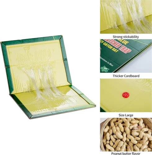 Miniatura 3 de 10-Pack de trampas adhesivas grandes para ratones con pegajosidad mejorada, tablero adhesivo para ratas y serpientes para interiores y exteriores