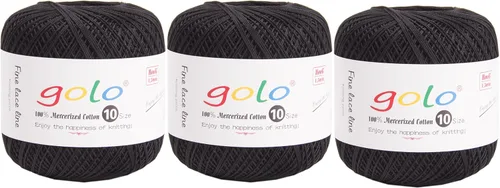 Miniatura 128 de Golo - Bolas de hilo para crochet de algodón tamaño 10, color algodón para crochet D-Fresa D078-fresa