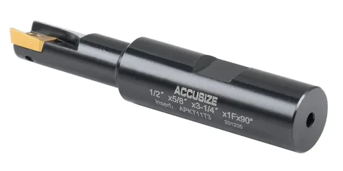 Miniatura 6 de Accusize Industrial Tools Molino de extremo indexable de hombro cuadrado de 90 grados de 1/2 '' con insertos de carburo Apkt11T3, 0056-0913