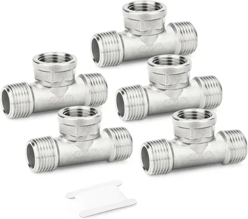 Miniatura 32 de TAISHER 2 piezas de accesorios de tubo en T de acero inoxidable 304, accesorios de tubo hembra NPT de 1-1/2" x 1-1/2" x 1-1/2