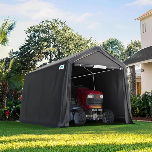 Miniatura 10 de ADVANCE OUTDOOR Cobertizo de almacenamiento portátil para exteriores de 6 x 8 pies con 2 puertas enrollables con cremallera y rejillas