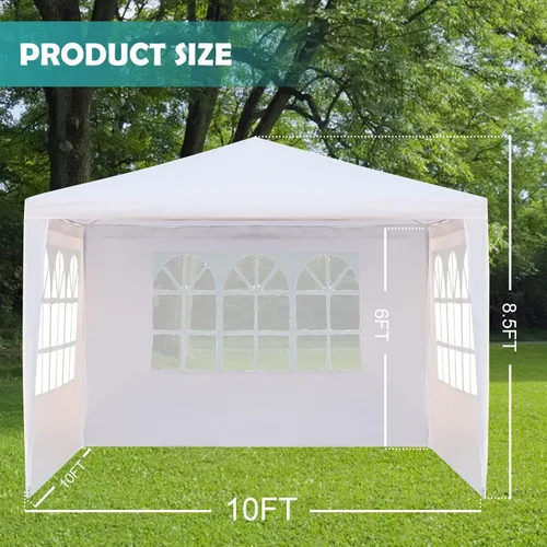 Miniatura 2 de BELANITAS Tiendas de campaña de fiesta de 10 x 10 con 3 ventanas, tienda de campaña para fiestas, cenador para eventos de cumpleaños, jardín
