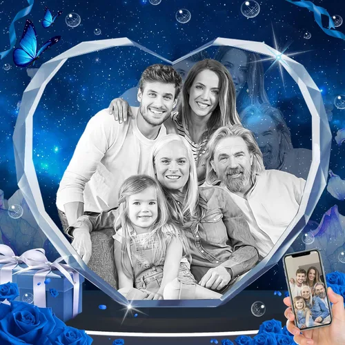Foto de cristal 3D, regalos personalizados de Navidad para mamá, mujer, esposa, para ella, pareja, regalos personalizados con tu propia foto, imagen