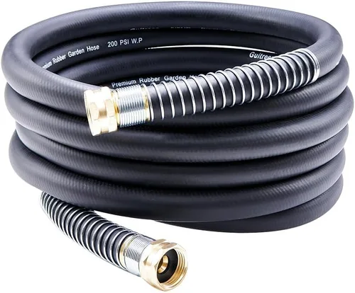 Miniatura 17 de Guitrees Leader Manguera de jardín de 15 pies x 5/8 pulgadas, manguera de agua corta resistente, accesorios macho a hembra, trenzado de cinco capas