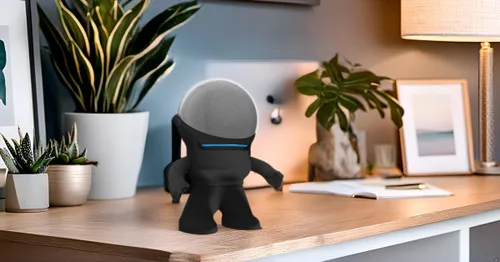 Miniatura 4 de Splin Soporte de mesa compatible con Amazon Alexa Smart Speaker Echo Dot (4ª y 5ª generación) y Apple HomePod Mini, Mr. Bill (negro)