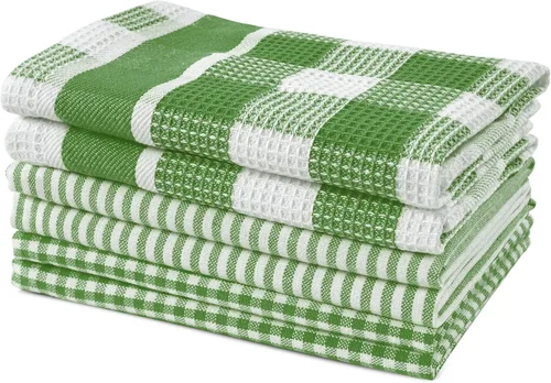 Miniatura 77 de LANE LINEN Juego de 6 paños de cocina de algodón para secar platos, 18 x 28 pulgadas, absorbentes, de secado rápido, color beige 07: Amarillo