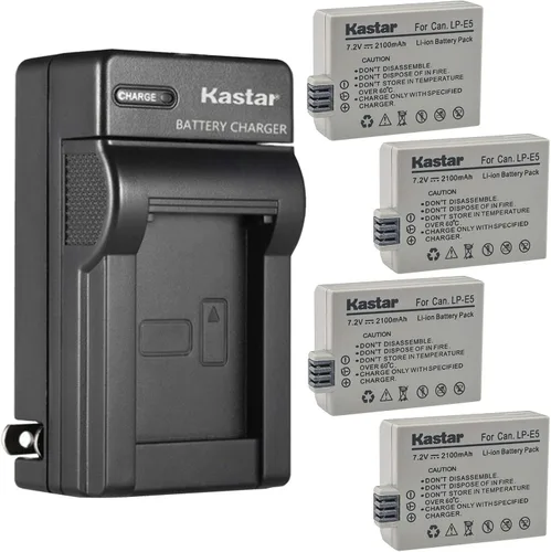 Miniatura 7 de Kastar - Cargador de batería de pared para Canon LP-E5 LPE5, Canon LC-E5, LC-E5C, LC-E5E, cargador Canon EOS 500D, EOS 1000D, EOS Kiss F, EOS Kiss