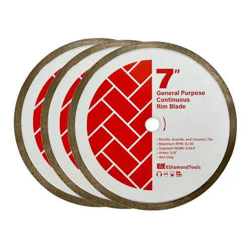 Miniatura 18 de Hojas de sierra de diamante de 7" para azulejos de porcelana, cerámica y azulejos de piedra, eje de 5/8" Hoja de azulejos de porcelana