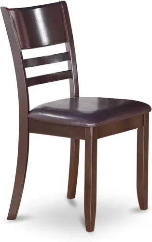 Miniatura 4 de East West Furniture LYC-CAP-LC Lynfield - Sillas de comedor tapizadas de piel sintética, juego de 2, color capuchino