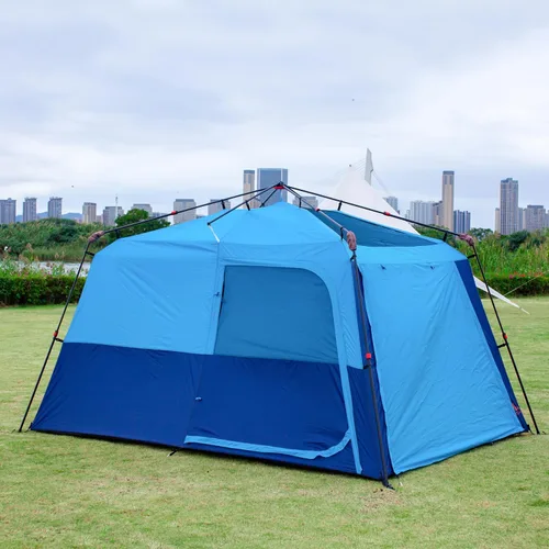 Miniatura 8 de KTT Extra Large Tent 8-10-12-14 Person(A),Family Cabin Tents,2 Rooms,3 Doors and 3 Windows with Mesh,Straight Wall,Waterproof,Double Layer,Big Tent