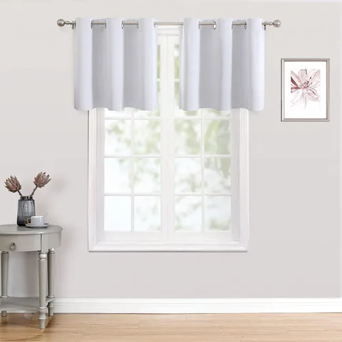 Miniatura 77 de ChrisDowa - Cortinas de cenefa pequeñas para cocina, cortinas cortas con ojales y aislamiento térmico para oscurecer la sala y habitación
